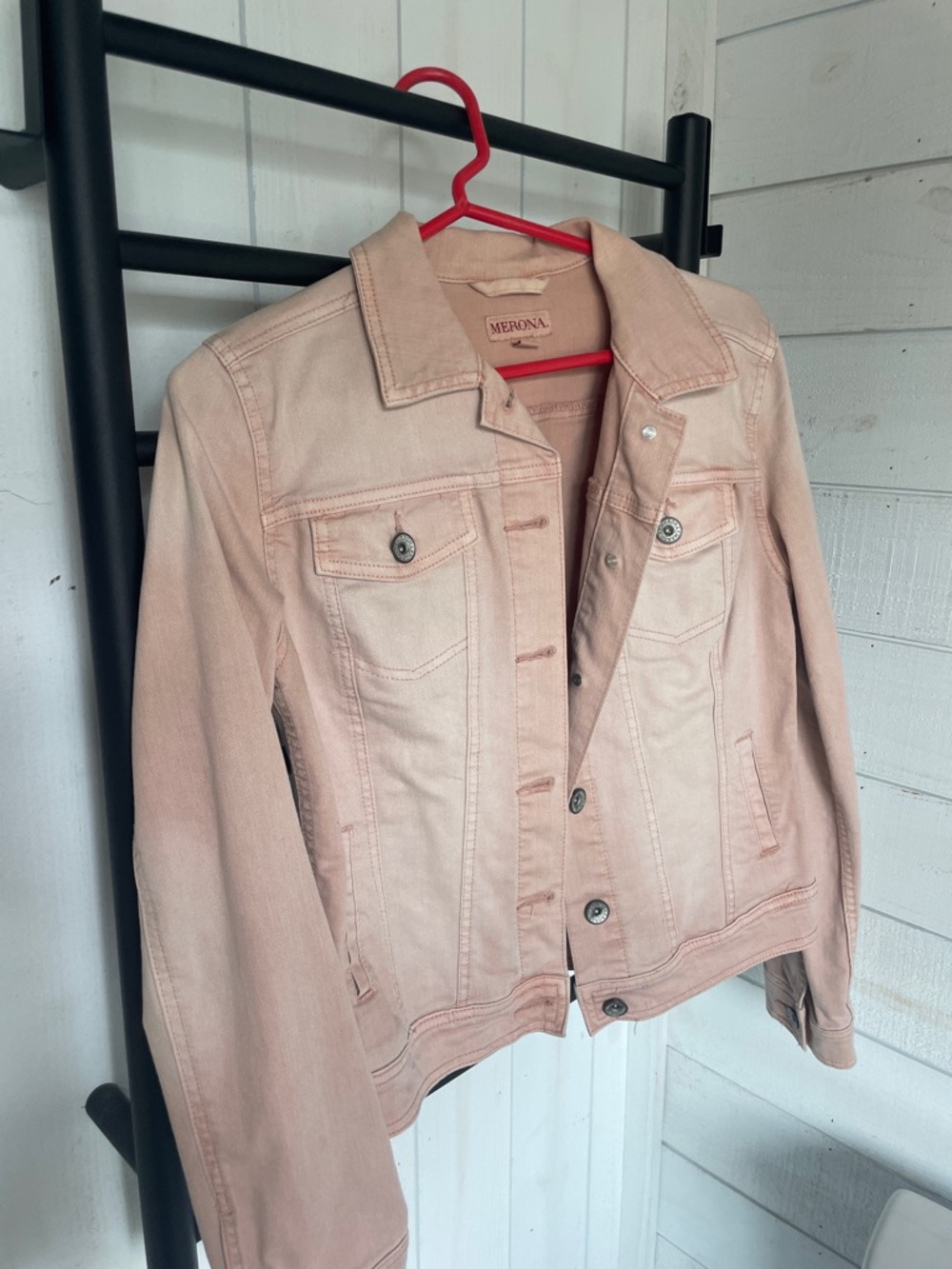 Merona blush pink washed denim jacket - Picture 3 of 5